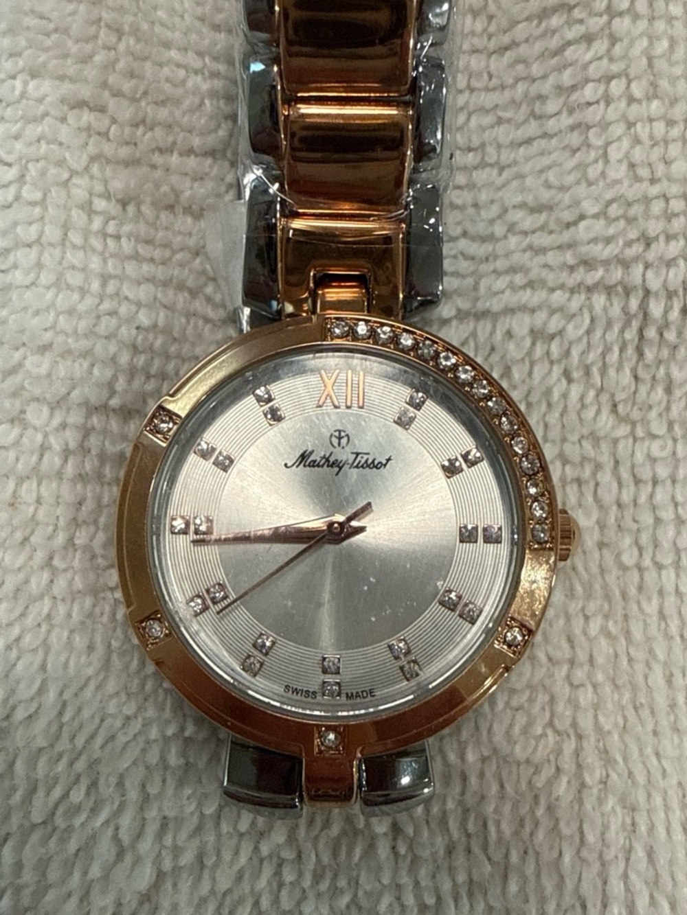 Mathey-Tissot Women's Two-Tone Rose Gold and Silver Crystal Accent Watch